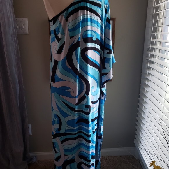 ***SOLD***Michael Kors One Shoulder Caftan Maxi Dress Mumu - Picture 5 of 8